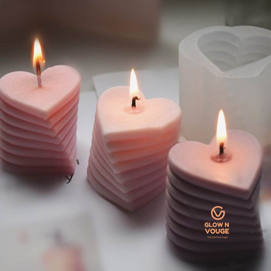 Glow n Vouge Rotating Heart 3D Soy Wax Scented Candle – Romantic Decorative Candle for Gifting & Home Décor / Pack of 2 candles