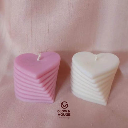 Glow n Vouge Rotating Heart 3D Soy Wax Scented Candle – Romantic Decorative Candle for Gifting & Home Décor / Pack of 2 candles