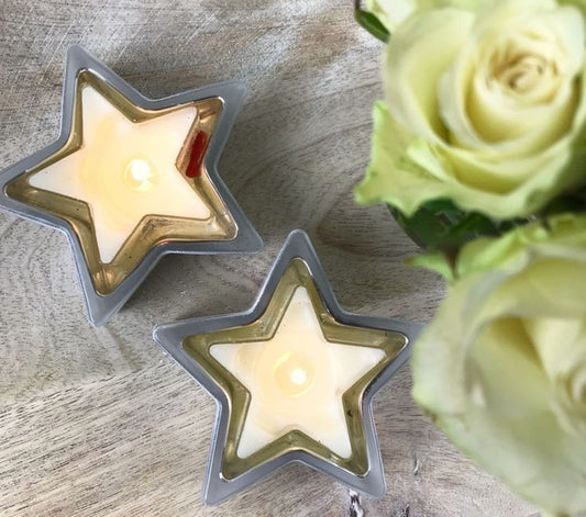 Star-Shaped Tealight Candles – 100% Soy Wax, Handcrafted Decorative Tealights for Home & Gifting Pack of 4