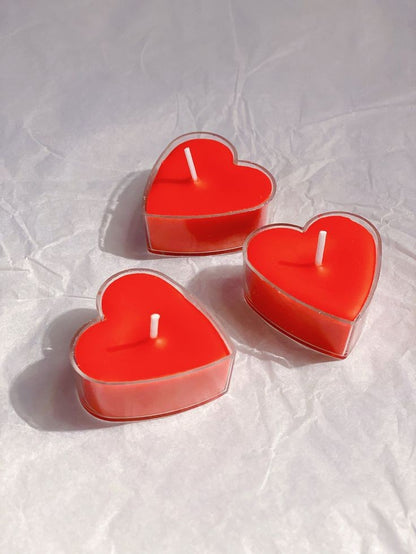 Heart-Shaped Tealight Candles – 100% Soy Wax, Handcrafted Romantic Tealights for Home Pack of 4